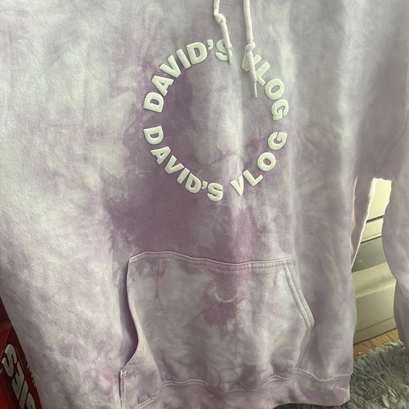 Purple tie dye hoodie size L David Dobrik brand - Picture 3 of 5
